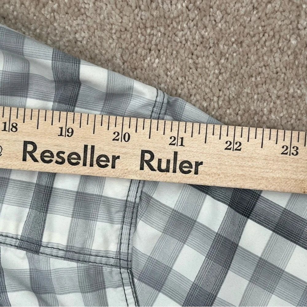 North Face Shirt Adult 2XL Gray Plaid Button Up Short Sleeve Casual Outdoor Men